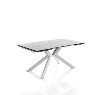 Oresteluchetta Oresteluchetta - Mesa Extensible De Cer&aacute;mica De M&aacute;rmol Blanco Cm. Al.76xp.90xl.160/200/240