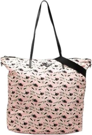 Prada Borsa Tote Pre-owned in Nylon Stampato - - Pre-owned - Donna - Rosa - ONE SIZE