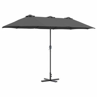 Berkfield Home Garden Parasol Folding Anthracite 380 x 196 x 235 cm in Dark Grey