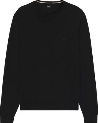 HUGO BOSS Jersey de punto con cuello redondo - Knitwear - Hombre - Negro - 3XL
