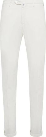 Kiton Slim Fit Ivoorkleurige Chino Broek - Heren - Slim Fit Broeken - Wit - W33 - Katoen - Broeken