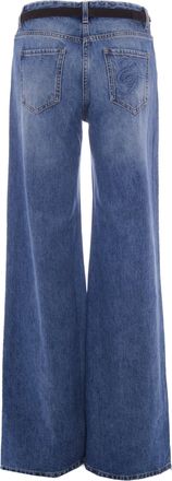 Elisabetta Franchi Womens Palazzo Jeans Vintage Blue Cotton