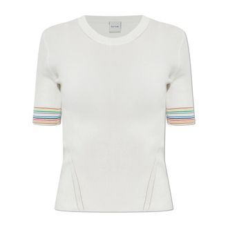 Paul Smith T-Shirts, female, White, Size: XS Signature Stripe Crewneck T-Shirt