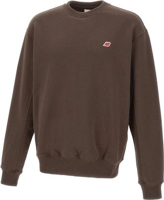 New Balance Made in USA Core Crewneck Sweatshirt - Heren - Sweatshirts - Bruin - S - Katoen - Hoodies & sweatvesten
