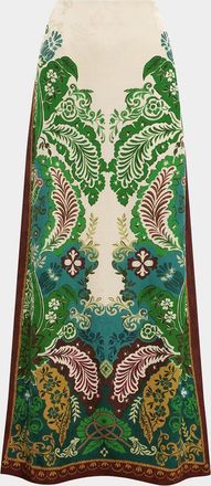 Alemais Florence Botanical Jacquard Maxi Skirt