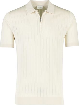 Profuomo Poloshirt met rits Profuomo normale fit creme