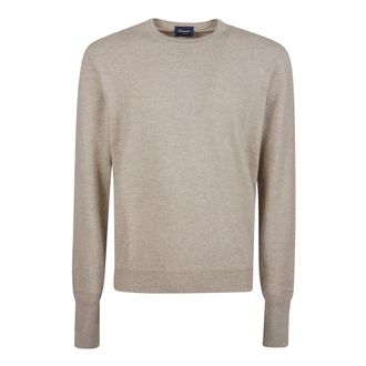 Drumohr Truien & Vesten, Heren, Beige, XL, Kasjmier, Trui met ronde hals