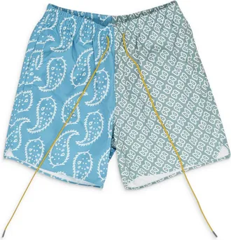Rhude Marine / Sage Paisley Swim Trunks