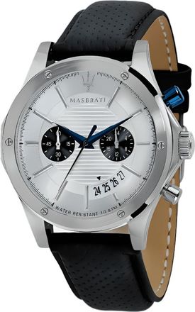 Maserati Circuito Silver Dial Mens Watch - R8871627005 - Black Leather - One Size