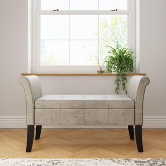 GFW Balmoral Chenille Window Seat in Silver