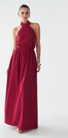BWLDR Fay Linen Maxi in Cherry at Nordstrom, Size 6