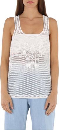 Burberry Ladies Silicone Lace Tank Top In White, Size X-small