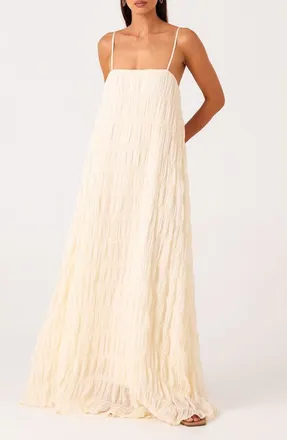 SNDYS Louisiana Smock Maxi Dress in Shell at Nordstrom, Size Medium