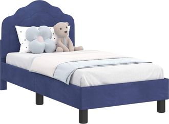 vidaXL Struttura Letto Per Bambini Con Testata Blu Polizia 70 X 140 Cm Vidaxl