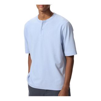 Uniqlo Dry Waffle Henley Neck T-Shirt Short Sleeve Blue 483924-61