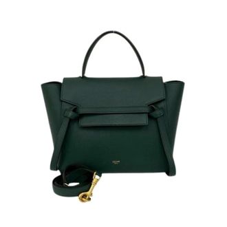 Celine Pre-owned Handbags, female, Green, Size: ONE SIZE Pre-owned Vintage Pochette Shoulder Bag