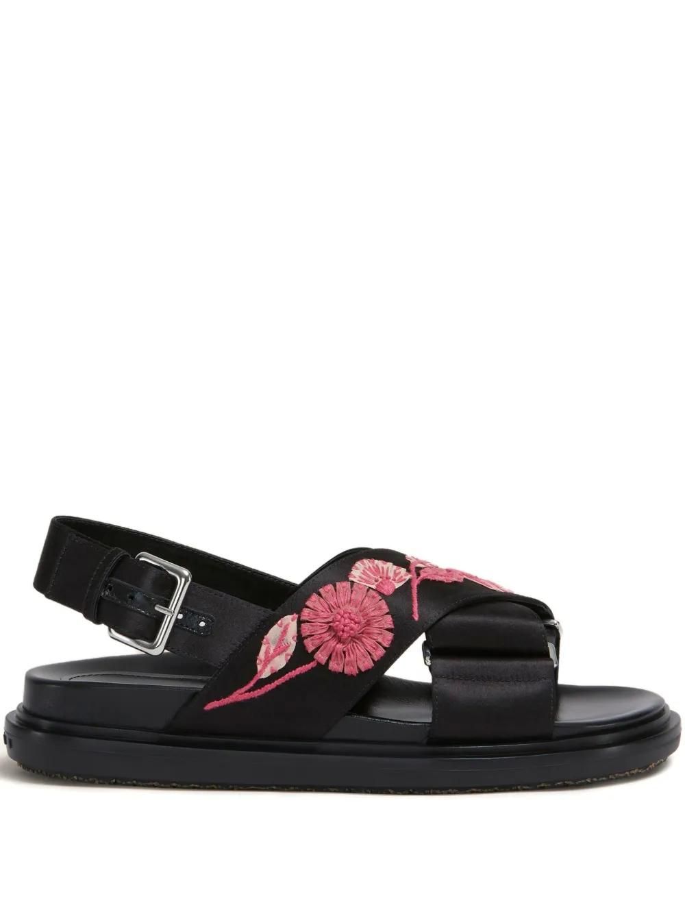 サンダル・ミュール MARNI FW25 Marni Sandals Black (SBMS004601 P412200N99) Marni Sandal – Kick Pleat