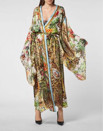 Philipp Plein Kaftan Leopard