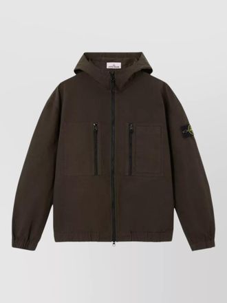 Stone Island hooded cotton ripstop overshirt comfort fit