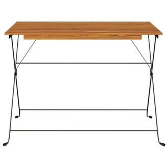 Berkfield Home Beautiful Folding Bistro Table 100x54x71 cm Solid Wood Acacia and in Brown | Size: 100 x 54 x 71 cm