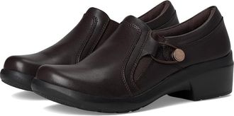 Clarks Angie Holly Womens Flat Shoes Chocolate Leather : 8.5 B - Medium