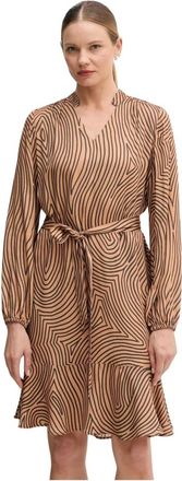 Marc Aurel Viscose Shirt Dress - Dames - Korte kleedjes - Bruin - M - Kleedjes