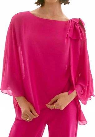 Joseph Ribkoff Silky Knit Poncho Top In Geranium
