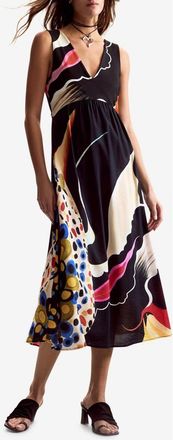 Desigual Abstract Print Sleeveless A-Line Dress in Black at Nordstrom, Size X-Large