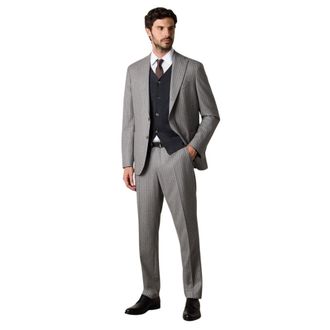 Brooks Brothers Abito in Lana Vergine a Righe - - Suits - Uomo - Grigio - M