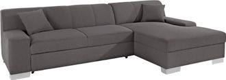 Domo Collection Ecksofa »Bero, elegant und zeitlos, flache Armlehnen, L-Form« fester Sitzkomfort, wahlweise mit Bettfunktion