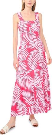 Vince Camuto Palm Print Maxi Dress in Raspberry Sorbet at Nordstrom, Size Xx-Small