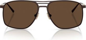 Brunello Cucinelli 56mm Rectangular Sunglasses in Chocolate at Nordstrom