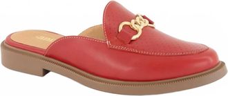 Andrea Womens Flat Mocassin Mule In Red