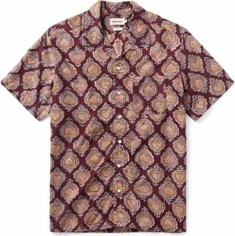 Taylor Stitch Mens Hawthorne Shirt In Sangria Block Print