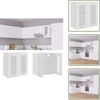 vidaXL The Living Store Mobile Pensile con Vetro Lyon Bianco 60x31x60 cm - Mobile da parete