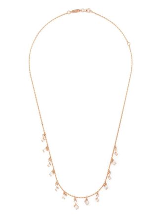 Suzanne Kalan 18kt rose gold Dangle diamond necklace - women - 18kt Rose Gold/White Diamond - One Size - Pink