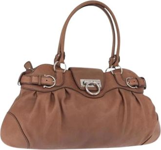 Ferragamo Pre-owned Handbags, female, Brown, Size: ONE SIZE Pre-owned Suede Handbag