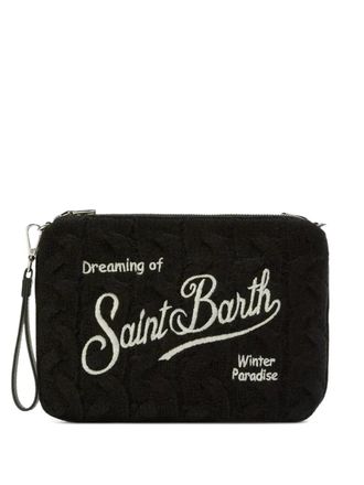 MC2 Saint Barth Parisienne embroidery clutch bag - Black