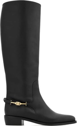 Ferragamo Black Knee Riding Boots