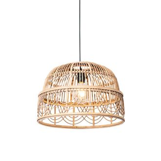 QAZQA Oriental L&aacute;mpara Colgante Oriental De Rat&aacute;n 49 Cm - Michelle /acero Alargada Adecuado Para Led Max. 1 X 60 Watt - Qazqa