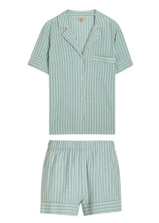 Eberjey Nautico Shortie Woven Pyjama set - Green - S (UK8-10 / S)