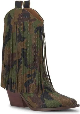 Jessica Simpson Paredisa Fringe Western Boot in Forest Camo at Nordstrom, Size 8.5