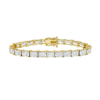 Diana M. Jewels 14kt Yellow Gold 26.00cts Lab Grown East-West Radiant Diamond Tennis Bracelet