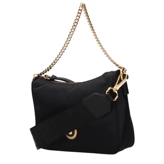 Versace Damens Hobo-Handtasche aus schwarzem Stoff