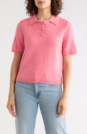 Halogen Short Sleeve Polo in Pop Pink at Nordstrom Rack, Size X-Small