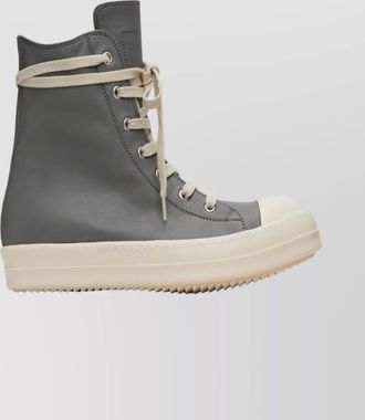 Rick Owens leather high-top sneakers rubber outsole