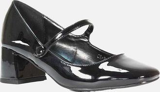 XY London Womens XY London Womens/Ladies Leneka Slip-on Low Block Heel Court Shoes - Black - Size: 8