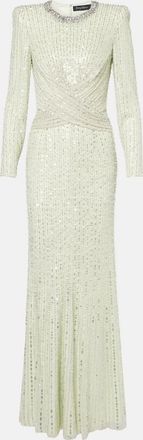 Jenny Packham Abito lungo Macelline con paillettes
