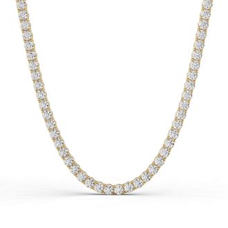 Diamond2Deal 14K Gold Lab Grown Diamond Straight Line Tennis Necklace 18 5 Ct
