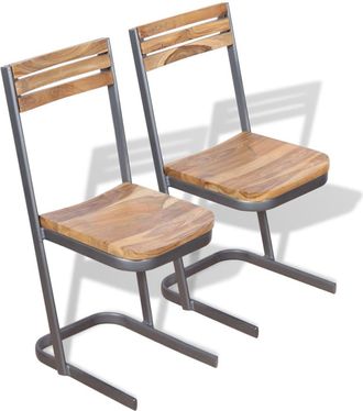 vidaXL Sillas De Comedor 2 Uds Madera Maciza De Teca